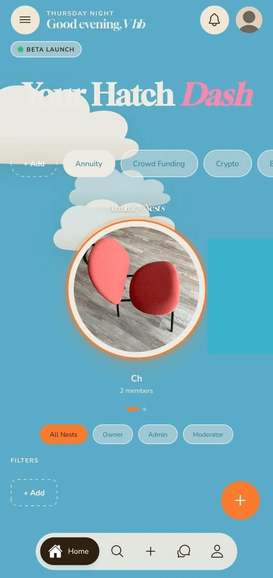 Hatch Social app screen